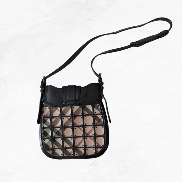 Burberry Nova Check Patent Leather Crossbody Messenger Bag - Picture 2 of 10